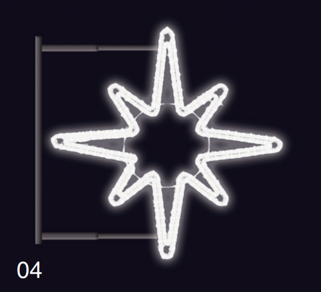 Hvězdice s konzolí 80x80cm studená bílá