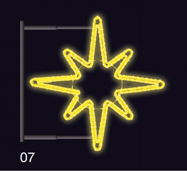 Hvězdice s konzolí 80x80cm žlutá