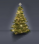 Led světelná sestava na vánoční strom teplá bílá, zlaté koule - varianta 2