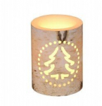 Vánoční LED svíčka s motivem stromku - 7,5x7,5x15cm