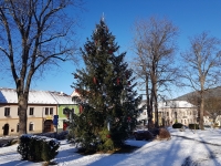 vánoční zvonek na venkovní strom červený