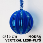 Vánoční koule DUO 15cm modrá/modrá