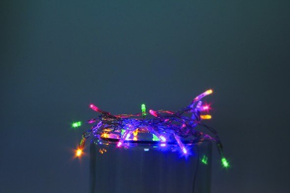 Vánoční LED řetěz na baterie 10 LED/1m multicolor